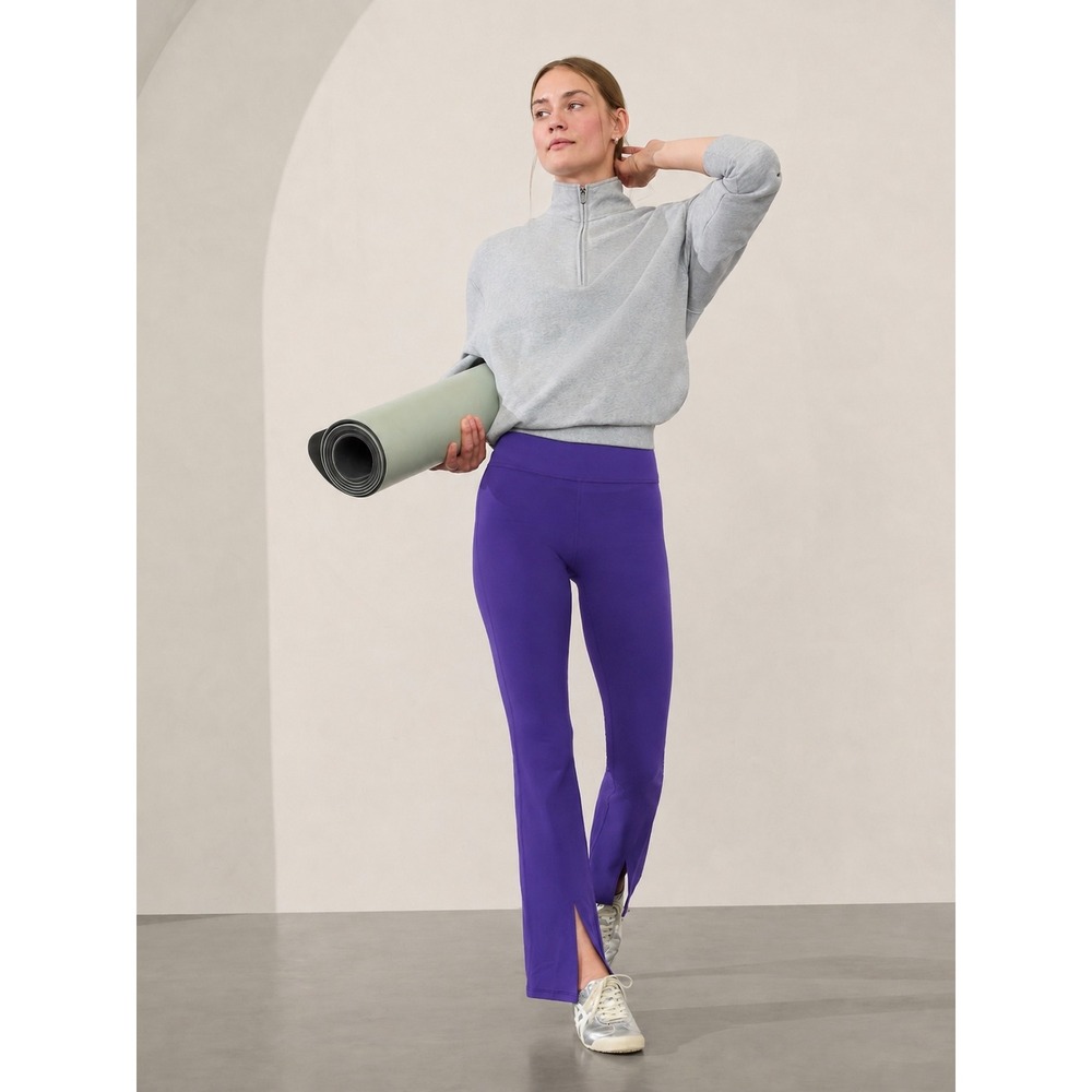 Athleta Elation Split Flare Pant Purple High Rise Yoga Leggings Medium